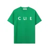 Algodão Cel Pure Classic Chest Letter impresso de camiseta masculina e feminina versátil solto de mangas curtas de mangas curtas