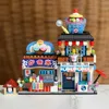 Blöcke Mini-Bausteine Stadtstraße Eisladen Restaurant Modell Konstruktionsspielzeug Geeignet für Heimdekoration und Weihnachtsgeschenkevaiduryb