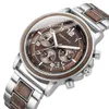 Marque de luxe hommes bois quartz montre-bracelet hommes sport montre étanche homme chronographe en bois montres 2990