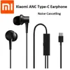 Écouteur d'écouteur Original Xiaomi ANC Typec 3,5 mm Annulation du bruit Contrôle câblé avec Mic Hybrid HD pour téléphone mobile intelligent