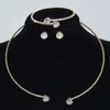 Halsbandörhängen Set Crystal Rhinestone Gift Wed Bridal Jewelry Zircon Armband 3 Piece