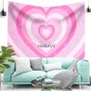 Tapestries Aesthetic Heart Star Print Tapestry Couple Dormitory Pink Style Hippie Boho Wall Mandala Fabric Mat Living Room Decovaiduryd