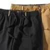 Pantalones para hombres Verano Casual Pierna ancha Suelta Cómoda Cintura elástica Harem Vintage Corea Sólido Recortado Amante Pantalón