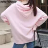 Lowes Classic Luojia Flame Chaopai Leather Pocket Pullover Hooded Sweater for Women's Casual Loose Couple JT8E