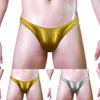 Underpants Breathable Wet Look Men's Briefs Low Rise Sexy Underwear Ideal Gay Panties Imitation Leather Fabric For Comfort