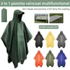 Impermeabili Tasca impermeabile Poliestere Taff Tenda Cappotto portatile da campeggio 1 Poncho impermeabile stuoia in mantello da trekking con cappuccio 3