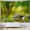 Tapestries Forest waterfall tapestry fantasy landscape wall hanging Bohemian home decoration art cloth picnic mat bed sheetvaiduryd