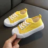 Babyschoenen gele sneakers mode kinderen platte vrijetijdsschoen canvas meisjes sportschoenen jongen vulcaniseer schoenen 240117