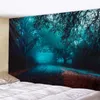 Tapestries Psychedelic forest tapestry landscape wall hanging family living room bedroom dream art decoration home yoga mat sofa cushionvaiduryd