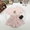 Costume d'été à manches courtes pour enfants, joli survêtement rose pour bébé, taille 90 à 160, T-shirt et short imprimé à rayures pour filles, Jan20, nouvelle collection