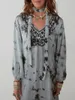 Casual Dresses Women S 2024 Boho Long Sleeve Maxi Dress V Neck Flowy Floral Print Beach