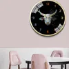 Orologi da parete Creativo Testa di animale 3D Grande orologio Moda Arte Semplice Luce Lusso Camera da letto di grandi dimensioni Design moderno