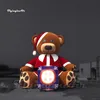 wholesale Orso bruno di esplosione dell'aria del modello della mascotte animale del fumetto del palloncino dell'orso di Natale di grande pubblicità gonfiabile per lo spettacolo all'aperto