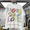 Men's T-Shirts Women's Sweaters 2022ss Colorful Large Letter Small Heart Print Loose Round Neck T Shirt Men Women Best Quality T-shirts Tops Teeephemeralew