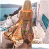 Basic & Casual Dresses Casual Dresses Boho Summer Dress Women Floral Printed Strapless Slip Maxi Party Holiday Vocation Wear Beachwea Dhpke