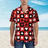 Camicie casual da uomo Camicia a maniche corte Abito da carte Scacchiera T-shirt Polo