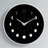 Horloges murales horloge en bois lumineuse murale phase de lune muette non