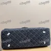 47CM Denim Voyage Aéroport Sacs Femmes Sac À Bandoulière Grande Capacité Bandoulière Diamant Treillis De Luxe Sac À Main Designer Sac Sopping Embrayage Argent Matériel Pochette