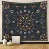 Tapisseries murales suspendues en tissu avec Phase de lune, tapis à fleurs botaniques et florales pour fond de chambre à coucher, décoration de maison