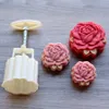 Stampo per mooncake rosa da 50 g, 75 g, 150 g, stampo da forno per la casa con fiori tridimensionali pressati a mano