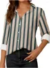 Camicette da donna Camicia a righe da ufficio Lady Donna 2024 Primavera Autunno Colletto rovesciato Camicie con stampa a maniche lunghe per lo stile coreano