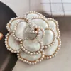 Pins, Brooches Big Camellia Pearl Brooch For Women Brand Desinger Broach CN Lapel Pin Collar Clips Broches Jewelry