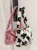 Вечерние сумки, женский дизайн 2024, женская сумка-шоппер, женская плюшевая сумка с цветком, большая вместительная сумка на плечо, подмышка