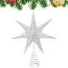 Décorations de Noël Star Metal Tree Topper Ornement Creux Design Argent pour Restaurants Accueil