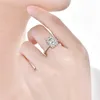 Pierścienie opaski OEVA Real 925 Sterlsilver Emerald Cut High Carbon Diamond 5A Weddrings dla kobiet luksusowe biżuteria hurtowa j240118