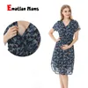Kleid 2023 Emotion Moms Mode Umstands-Stillkleid Coole Sommer-Chiffon-Stillkleidung für Schwangere Frauen Verstellbare Taille