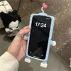 Cajas de teléfonos celulares Robot de dibujos animados creativo Amor Corazón Antena Funda de silicona para iPhone 15 14 13 12 Pro Max 11 Lindo regalo Cubierta suave a prueba de golpes Funda J240118