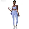 Active Sets 3PCS Yoga Set Women Workout Athletic Clothing Long Sleeve Shirt Gym Fitness Bras High Waist Leggings Tights-Fitting SportswearL240117