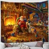 Tapissries Christmas Snowman TapestryNew Year Tapestry Hanging Home Decor Bakgrund Tyg Het Sale målning Wallvaiduryd