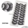 Makeup Tools 10Pairs 3D Faux Mink Eyelashes 100% Handmade Natural Soft FL Strip Eyelash Extension Fake Lashes Makeup 10 Drop Delivery DHSG0