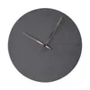 Horloges murales Chic Horloge ronde Scandinave Chambre Décor Mute Aiguille Noir Gris MDF Minimaliste Conseil Suspendu Maison