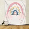 Tapisserier Rainbow Clouds Tapestry Wall Hanging Kawaii Vuxen Girl Child Dorm Madrass Rum Bakgrund Tyg Foto Prop BirthtVaiduryd