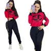 Frühling Zwei Stück Hosen Trainingsanzug Frauen Outfits Casual Print Zipper Jacke und Jogginghose Sets Freies Schiff