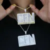 Diseñador de joyas Hip Hop Colgante inicial personalizado Letra CFN Helado hacia fuera Letras de moda Collar de cadenaHipHop