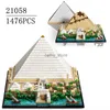 الكتل في الأسهم 1476pcs هرم كبير من مجموعة البناء من طراز Giza متوافق مع 21058 DIY الطوب المجمع Kid Toys Brithday Giftl240118