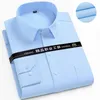 Camisas casuais masculinas plus size homens negócios formal vestido camisa longa / manga curta ajuste regular sólido masculino social escritório casamento branco