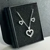 Necklace Earrings Set 30set/lot Stainless Steel Silver Color Butterfly Heart Pendant Chain Stud Earring For Women Jewelry Wholesale