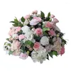 Flores decorativas grande rosa branco rosa verde flor artificial bola fundo de casamento mesa centro peça festa adereços janela de exibição