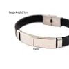 Bracciale in silicone con etichette identificative in bianco in acciaio inossidabile per incisione Bracciale in metallo color argento dorato nero all'ingrosso 10 pezzi 240117