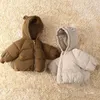 Manteau en duvet pour enfants, parka à capuche, à la mode, pour garçons et filles, vêtements d'extérieur mignons avec oreilles d'ours de dessin animé, vêtements chauds et épais, collection hiver 2024