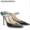 JC Jimmynessità Choo Scarpe Pompe Bing Womens Eleganti abiti appuntiti in punta di punta Crystal Crystal Teli tacchi ad alto contenuto di abbigliamento per la festa del matrimonio Miglior regalo di sposa con Bo