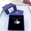 Swarovskis ketting ontwerper luxe mode dames originele kwaliteit nieuwkomers zwaluw ginkgo blad tweekleurige holle esdoornblad kraag ketting als cadeau voor vriendin