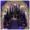 Flores decorativas grinaldas 100 pcs flor de seda artificial elegante wisteria videira densa para jardim casamento festa festiva decoração s dhrol