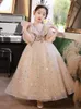 2024 robes de fille de fleur à paillettes pour mariage dentelle applique brillante robe de fête d'anniversaire pour enfants robe de bal gonflée princesse petites filles robe de reconstitution historique robe formelle pour tout-petits