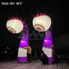 Großhandel 4 mH 2 Stück/Los aufblasbare einäugige Monster-Cartoon-Maskottchen-Dekoration mit LED-Glühbirnen für Event-Show-Party