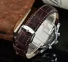 2024 stile caldo nuovo orologio Zeppelin moda tre occhi in esecuzione secondo cronografo multifunzionale orologio al quarzo da lavoro in pelle superiore ze01